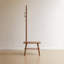 Tabouret à chaussures en bois massif naturel avec support en tissu