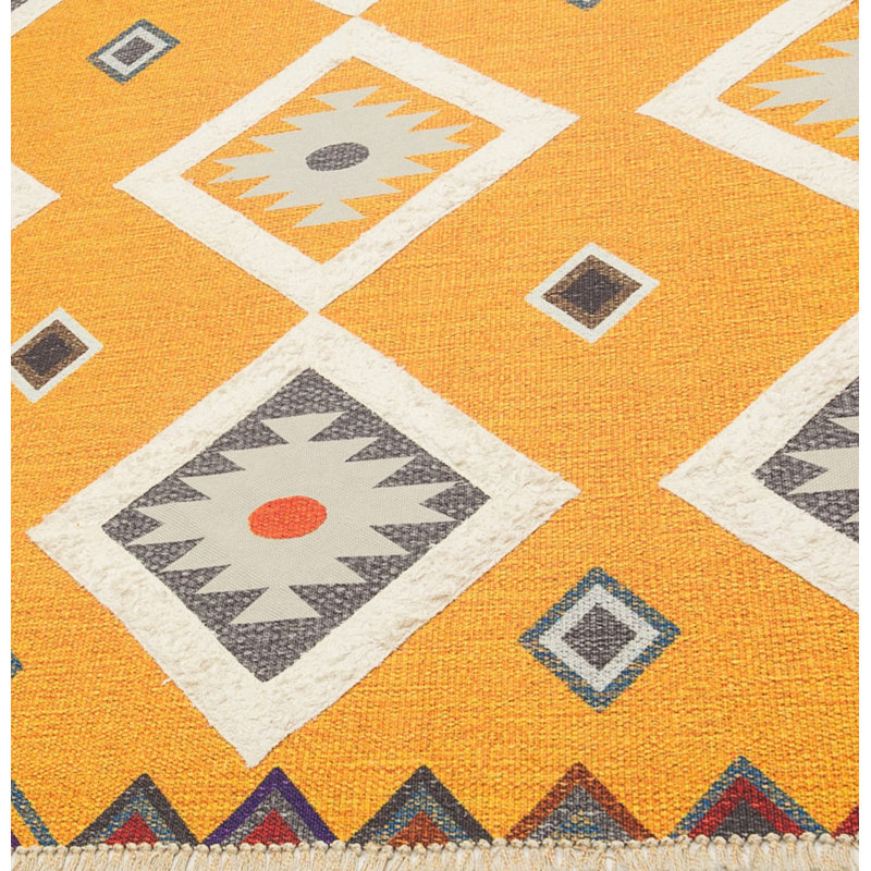 Tapis intérieur / extérieur en coton Iyleen, Rectangle 2 pi 7 po x 4 pi 11 po