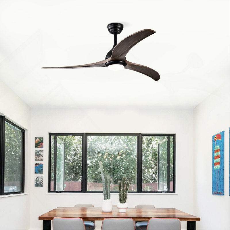 Ventilateur de plafond 52 pouces intérieur / extérieur 3 lumières à 3 couleurs avec télécommande, ventilateur de plafond réversible 6 vitesses pour patio