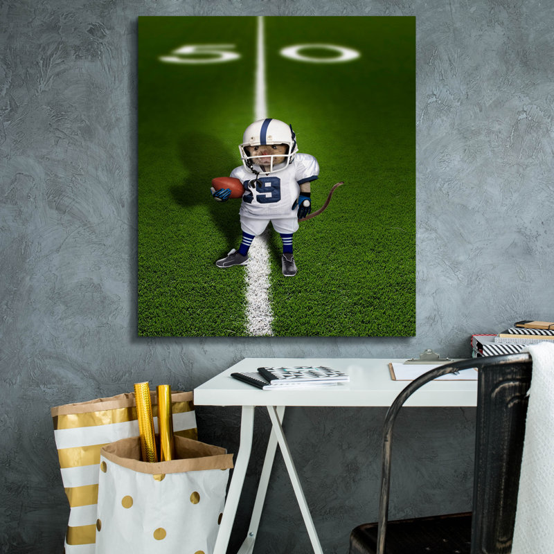 Toile épique Graffiti «Football Mouse» par John Hovenstine, 26 po x 30 po