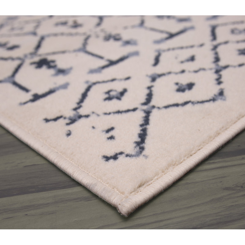 Tapis beige / gris / noir à tissage plat Aldegundo, Rectangle de 5 pi x 7 pi
