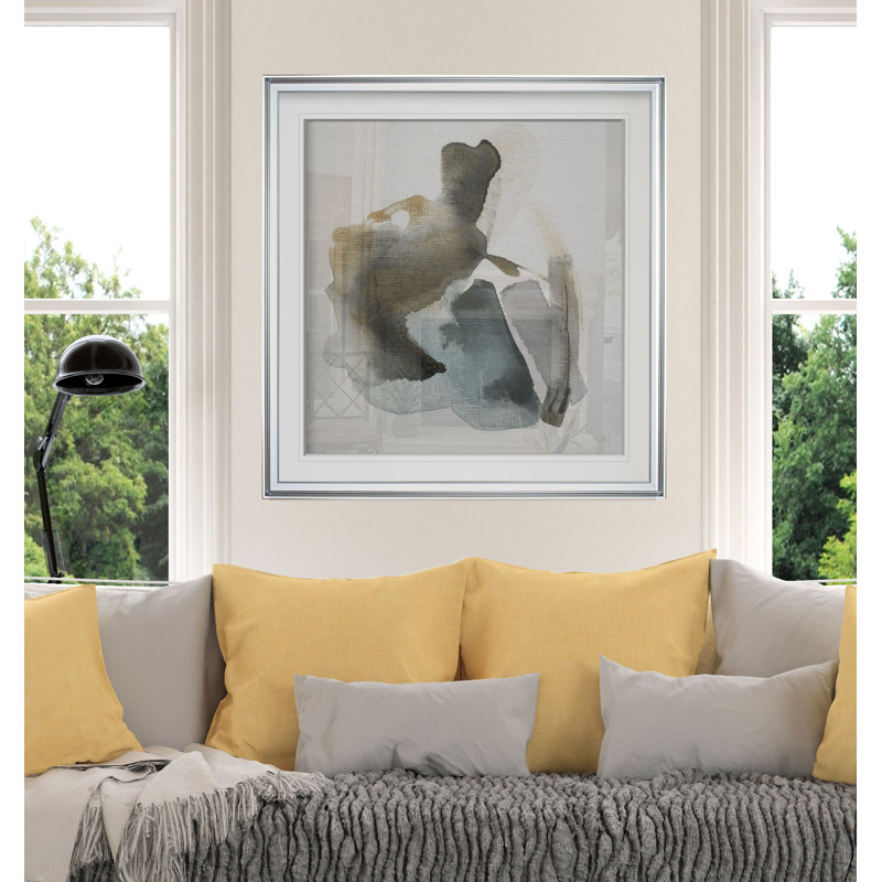 'Sand and Sky IV' - Painting Print, 27" H x 27" W x 1.5" D, Silver Framed