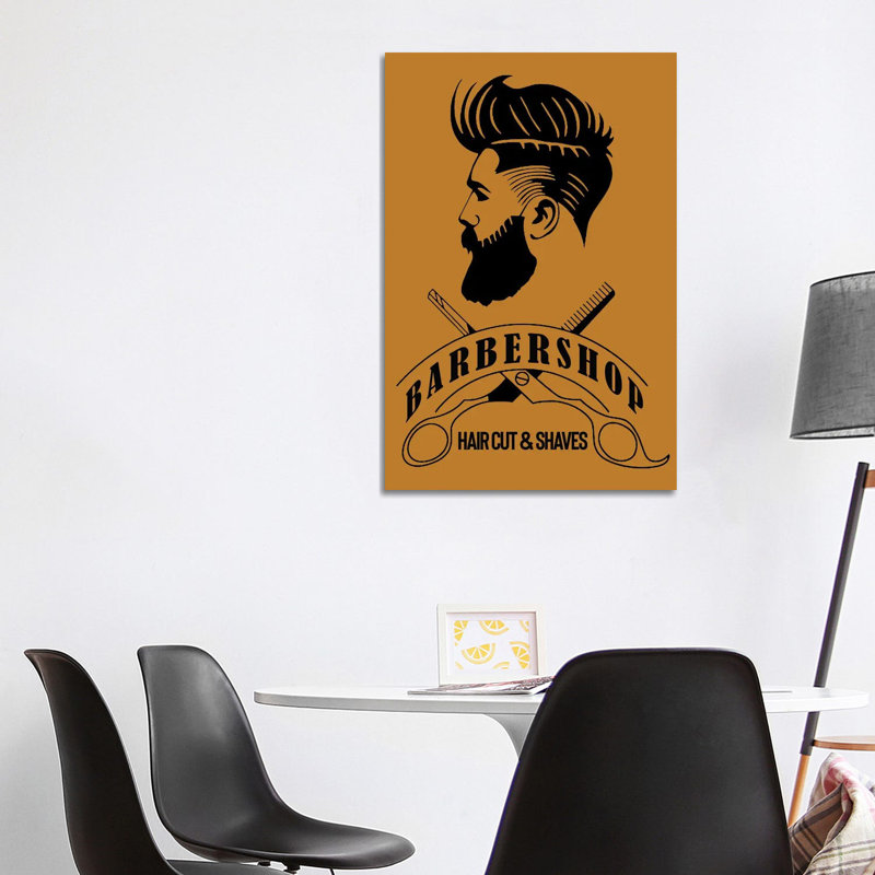 Barbershop Hair Cut And Shaves I by Art Mirano - Wrapped Canvas Print, 101.6 cm H x 66.04 cm W x 3.175 cm D