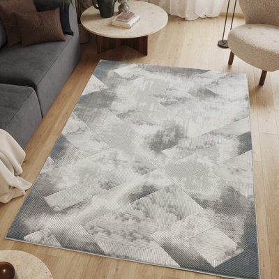 Tapis fabriqué à la machine Artsy, rectangulaire, 5 pi 3 po x 7 po, teinté, avec tapis à ombrage subtil, animal de compagnie, pile de 0,43 po, convient à l'espace de travail