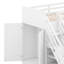 Lit superposé simple au dessus d'un lit double avec escalier, structure de lit superposé en L en bois massif avec garde-robe, USB et lumière-1175584025