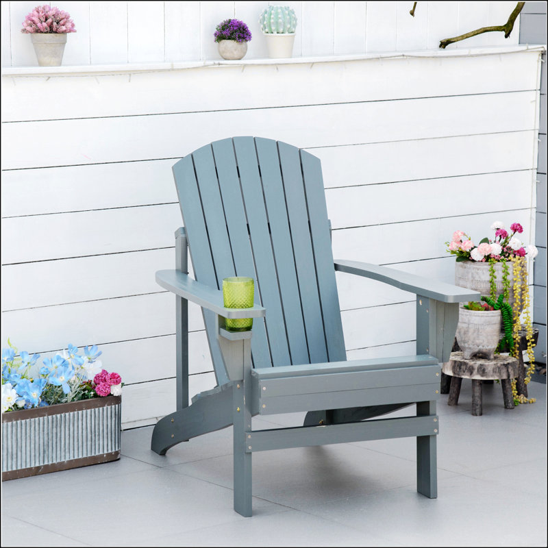 Chaise Adirondack en bois Outsunny