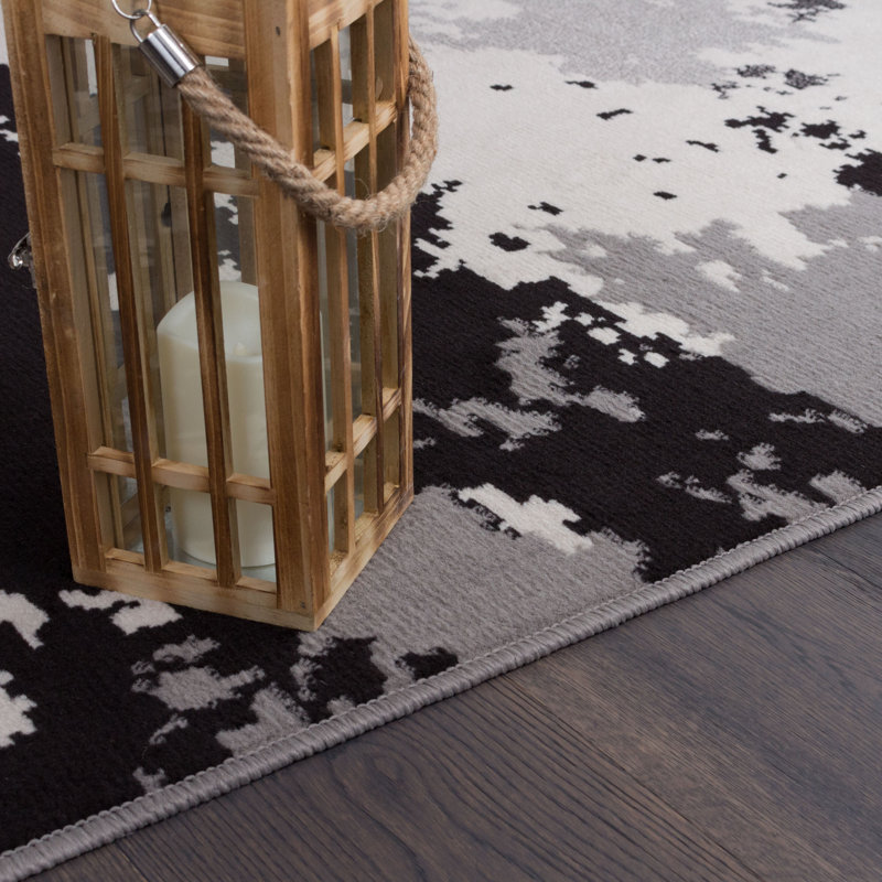 Tapis gris camouflage Pierce, Rectangle 3 pi 3 po x 4 pi 11 po