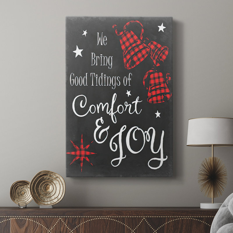 Comfort and Joy en rouge - galerie Cavas sur mesure, H 48 po x l 32 po