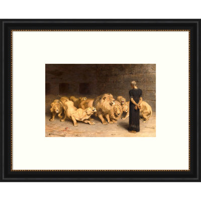 Daniel in the Lions Den 1872 by Briton Riviere Wood Framed Wall Art Print