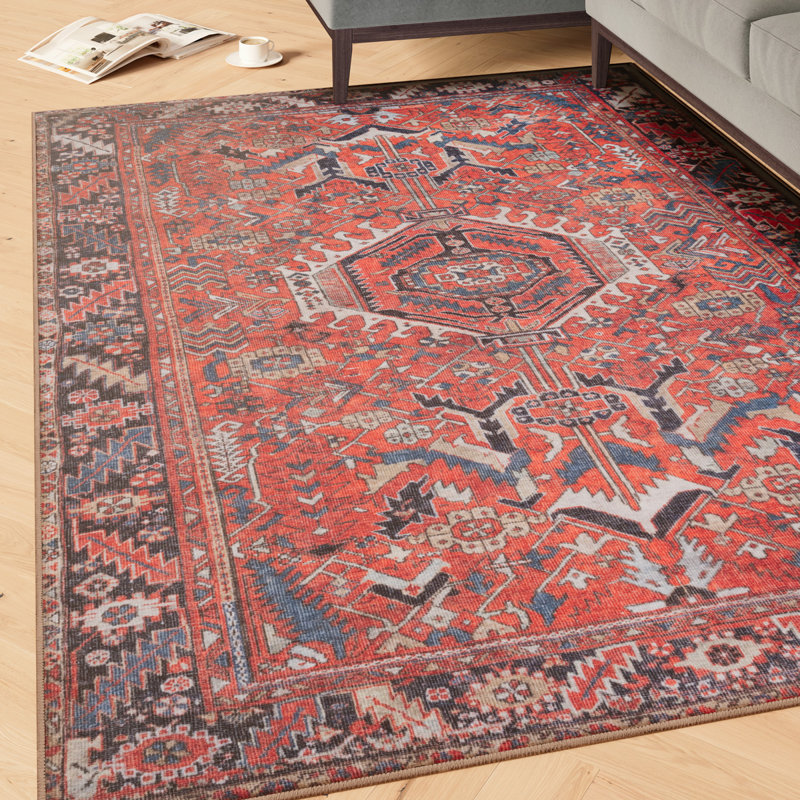 Vintage Look Cotton Flatweave Area Rug, 200cm x 290cm