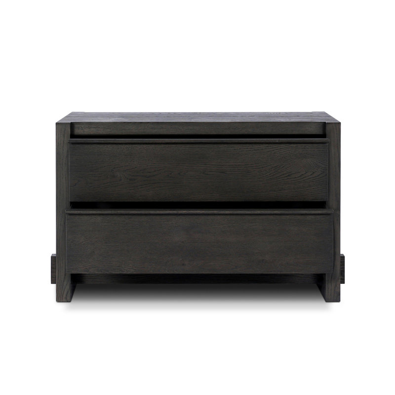 ARAMIS 2 - Drawer Nightstand, Smoked Black Resawn