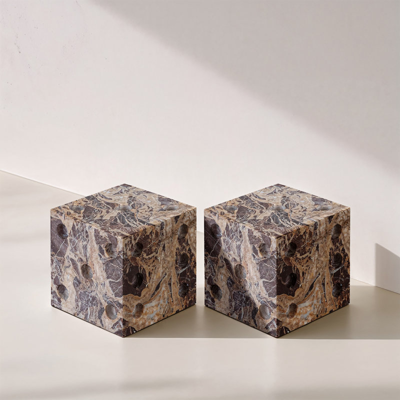 Dice Marble Abstract Figurines & Sculptures, Cherry