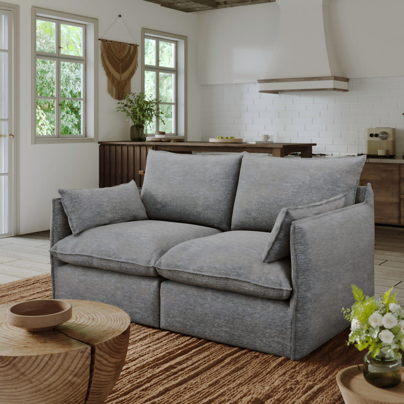 Canapé modulaire crème blanc, Gris foncé