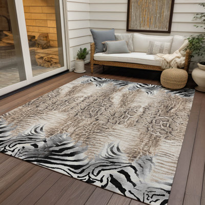 Machine Washable Indoor/Outdoor Jenning ACN2276 Animal Rug