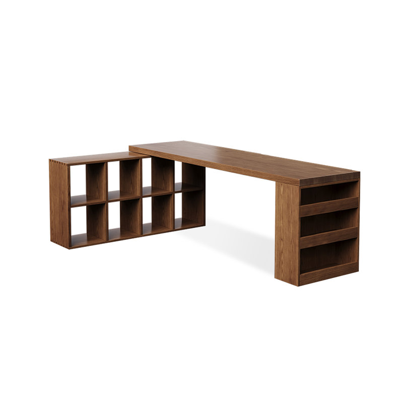 Bureau rectangulaire en bois massif brun noisette, H 29,53 po x l 78,74 po x P 55,12 po