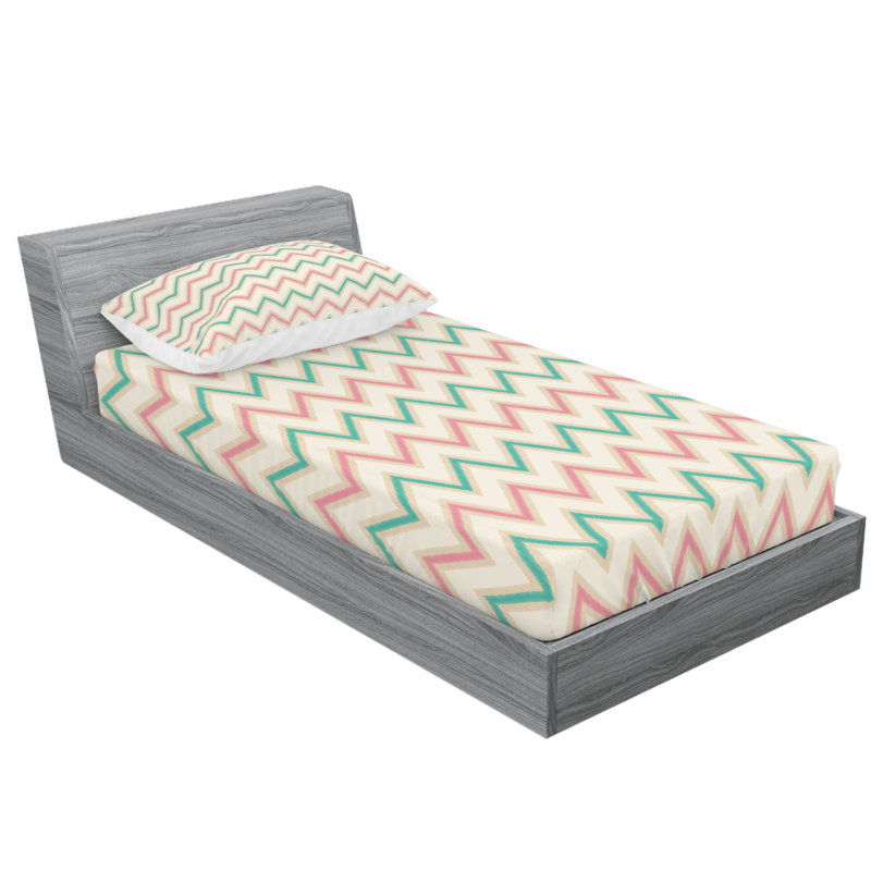 Microfiber Chevron Sheet Set, Twin Sheet Set with Fitted Sheet