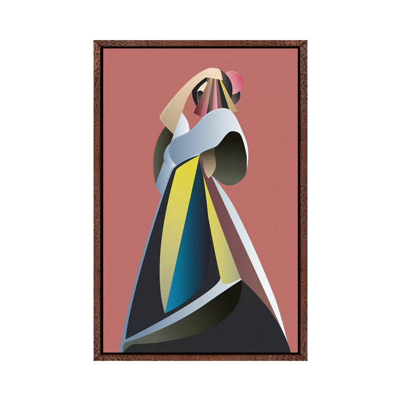 Off Chart I - Print on Canvas, 152.4cm H x 101.6cm W x 3.81cm D, Classic Brown Wood Framed