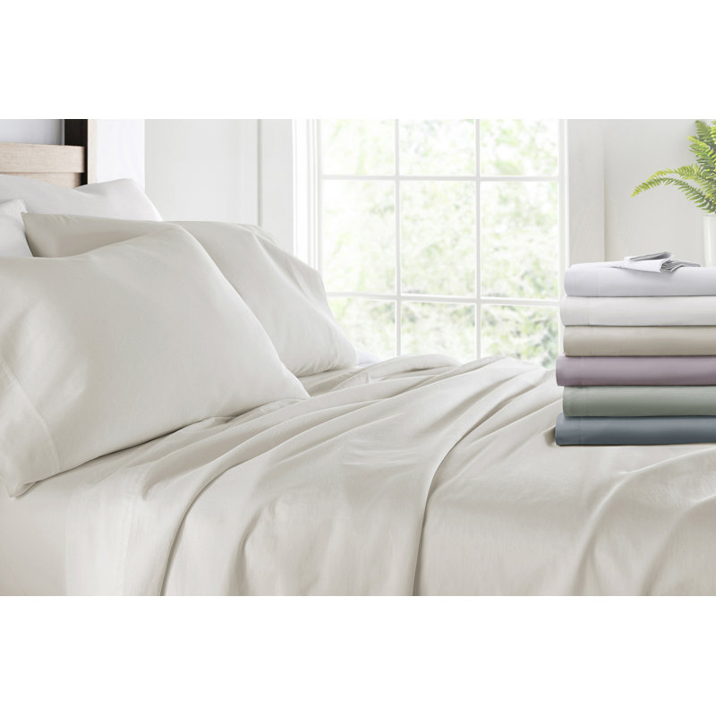 Ivory Twin Cotton Sheet Set with Pillowcase