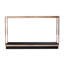 Table console de sol avec tablette en verre transparent noir et champagne de 122 cm (48 po).