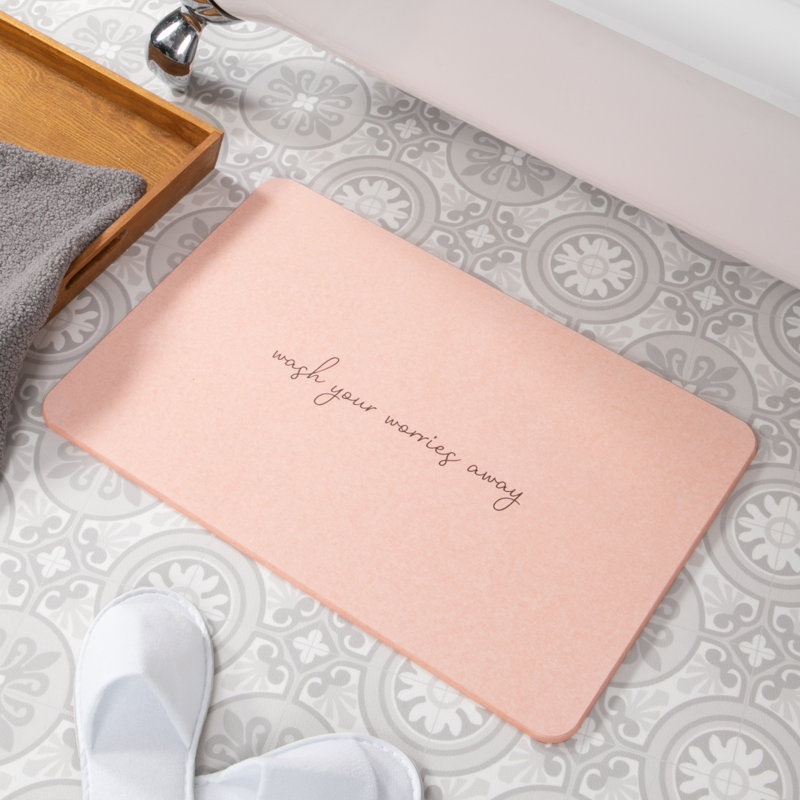 Non-Slip Bath Mat, Pink/Black