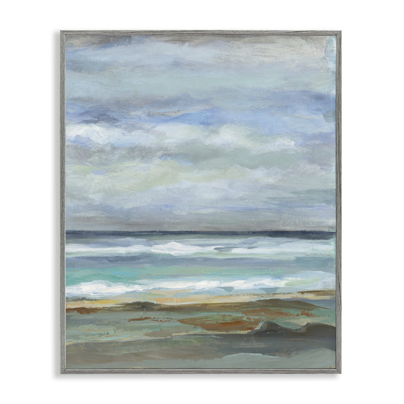  «Double Wave Seashore», estampe numérique par Silvia Vassileva, Estampe numérique Farmhouse, H 30 po x l 24 po