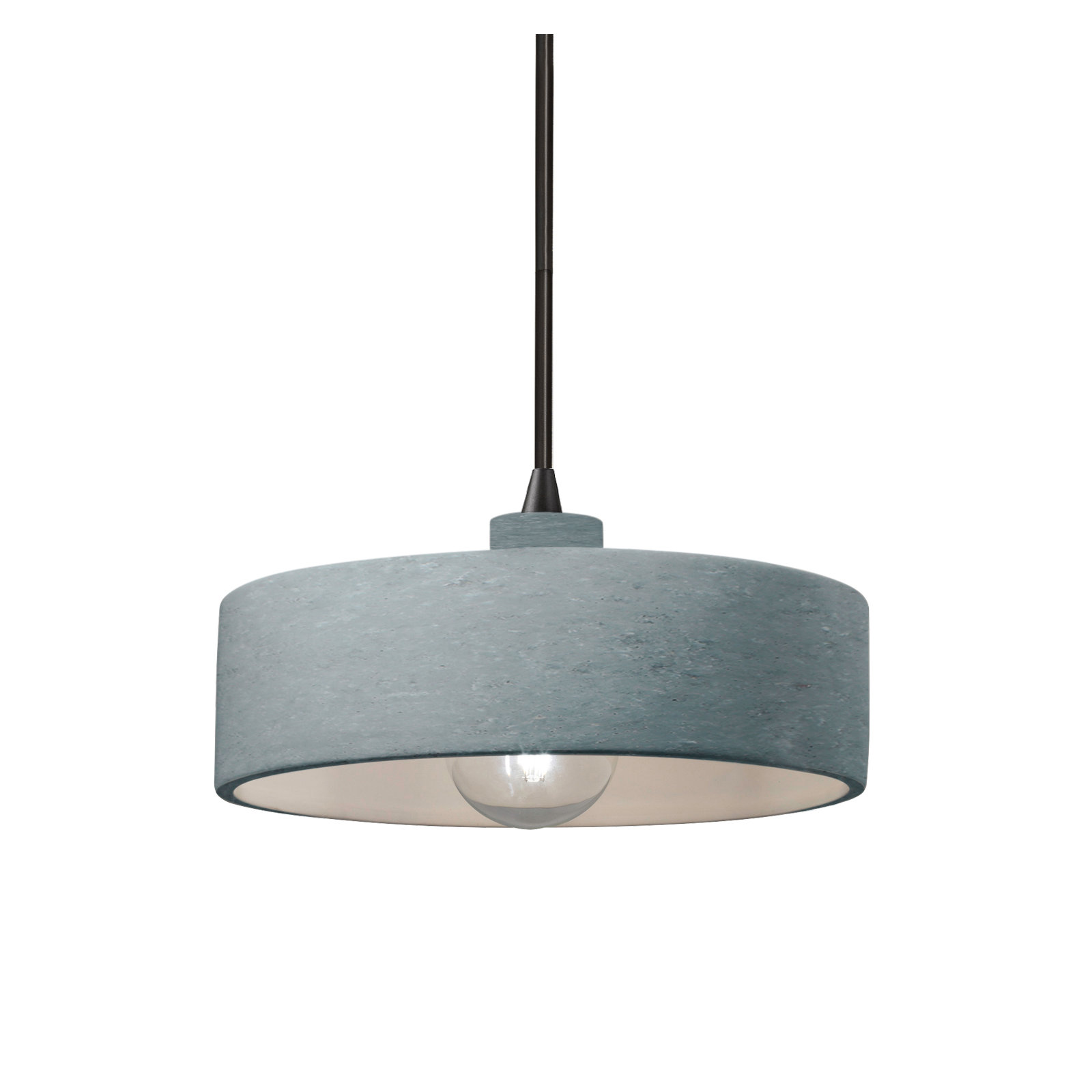 Colgate Single Light Ceramic Dimmable Pendant, Concrete, Matte Black