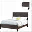 Structure de lit grand format en bois avec tête de lit en X, finition espresso pour les chambres rustiques contemporaines