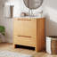 Meuble-lavabo moderne adouci de 30 po avec lavabo en bois de pin et en céramique, dossier ouvert, portes à fermeture en douceur, tablette à 2 portes, tiroir intérieur spacieux réglable