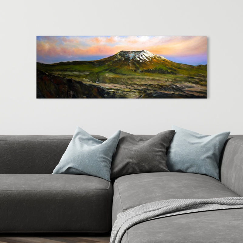 Mountainous View Trees Canvas | Blue Landscape Home Decor