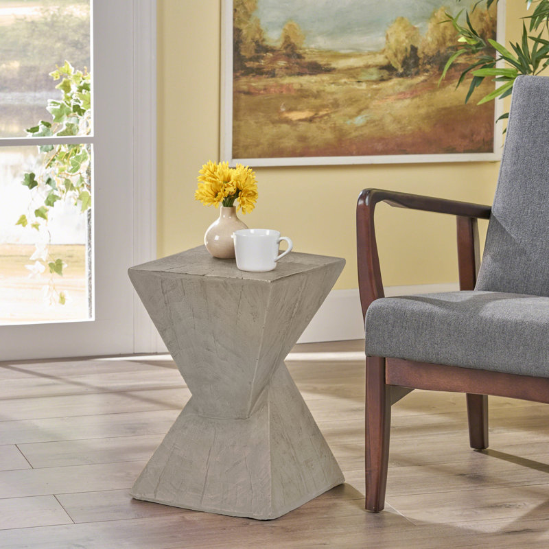 Versatile Modern Side Table Magnesium Oxide Indoor Outdoor Compact Spaces