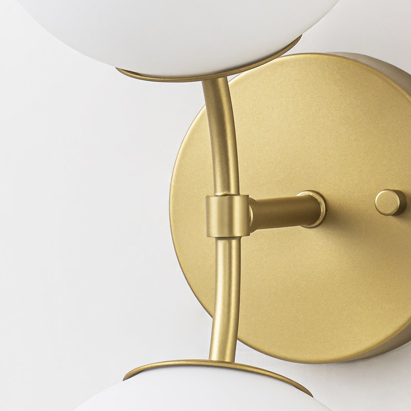 2-Light Modern Statement Wall Sconce with Milky Glass Globe Shade