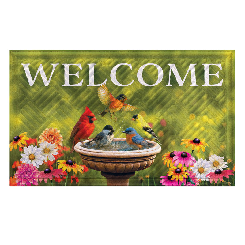 Tapis en relief Oiseaux baignant