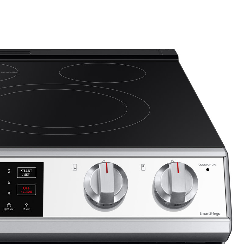Samsung 6.3 cu. ft. Smart Slide-in Electric Range with Air Fry & Convection in Bespoke White Glass