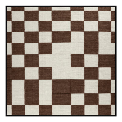 Tapis botanique brun lavable à la machine