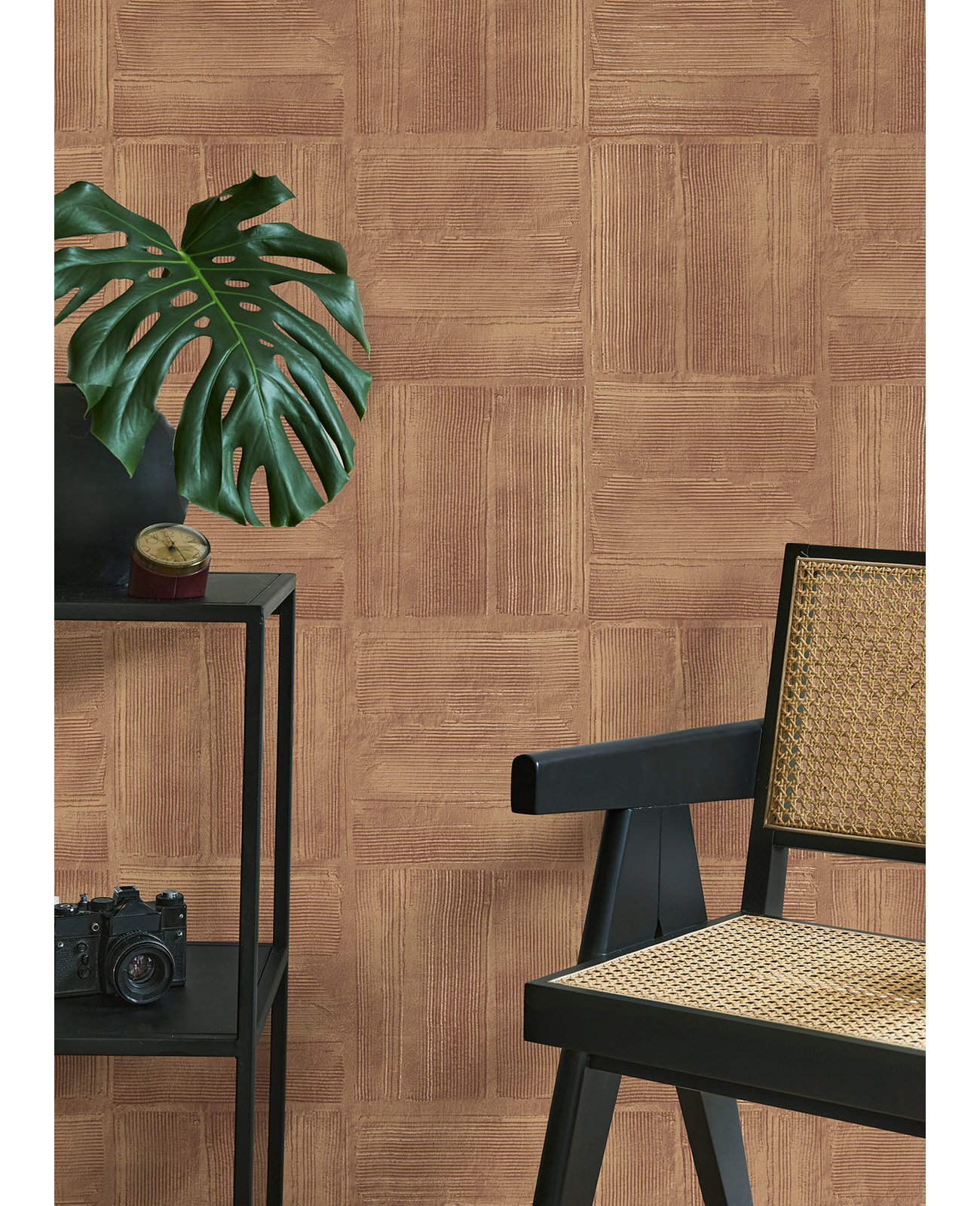 Addalyn Geometric Wallpaper, Rust Block