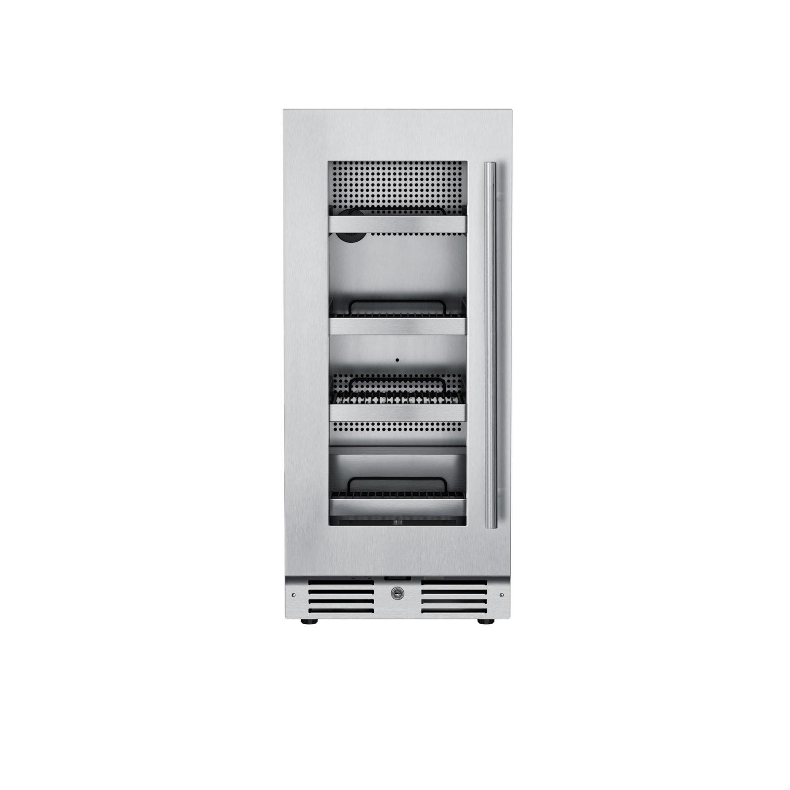 15 Inch Wide 63 Can Capacity Beverage Cooler with alternating (Blue, White, Amber) LED lighting, Door Alarm, Touch Control Panel and Lockable | Fridge.com