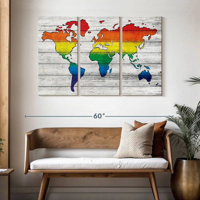 Aliaz Pride World Map, 32" H x 50" W