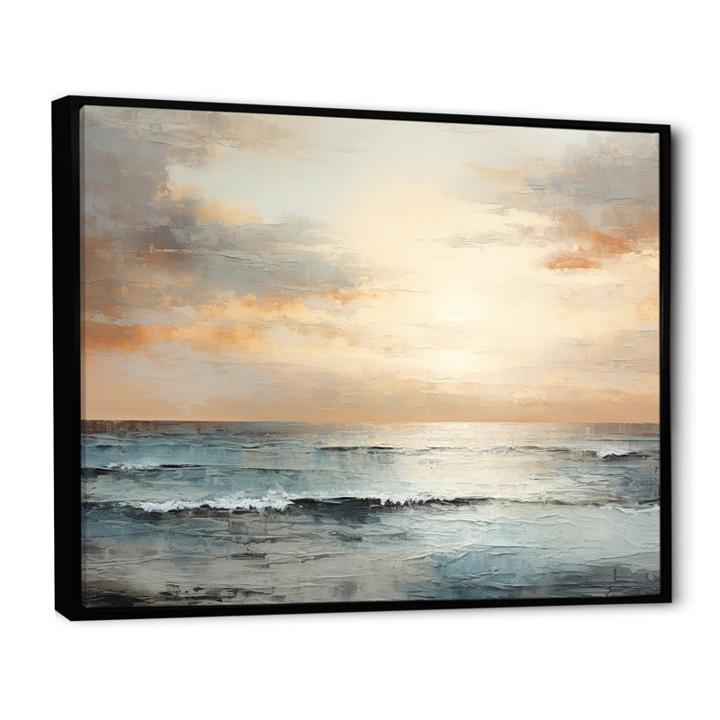 Impression sur toile Pirtle - Coastal Sunset, H 16 po x l 32 po x P 1 po, Cadre flottant noir