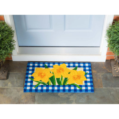 Tapis de porte d'extérieur antidérapant Daffodils 28 po x 16 po
