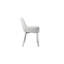 Ensemble de 2 chaises de salle à manger 23 po Muraida, rembourrage en mousse, similicuir blanc, argent-243067217
