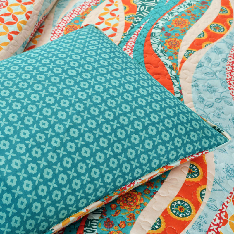 Standard Cotton Reversible 3 Piece Quilt Set, King