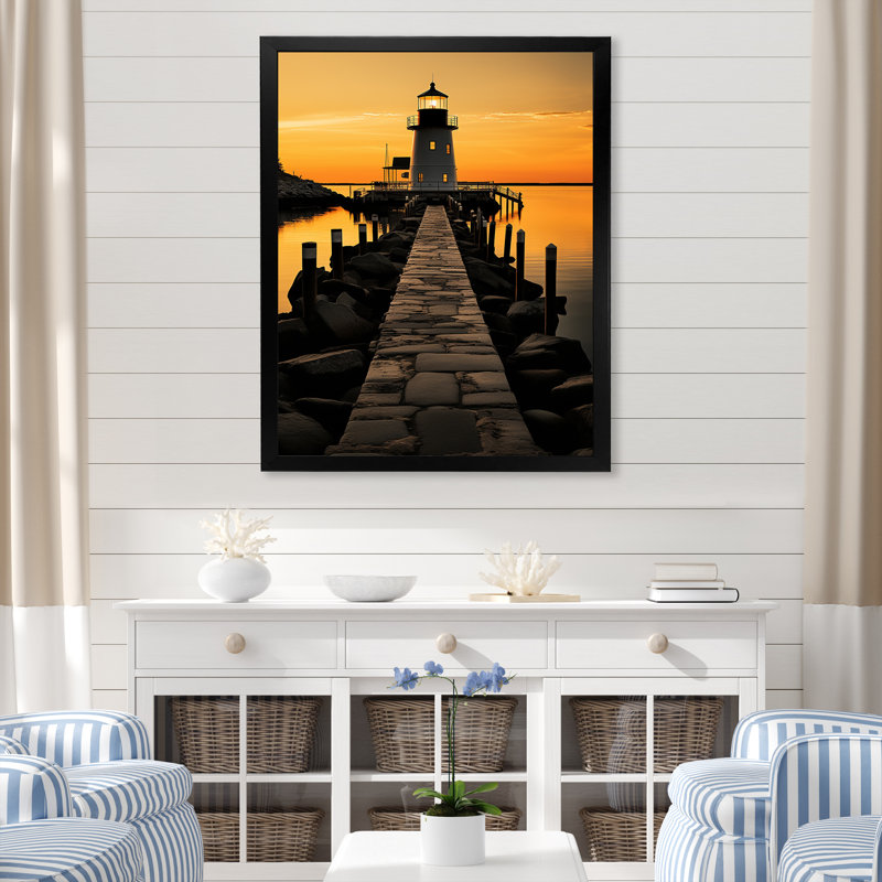 Port Maritime Solace II - Imprimé, Cadre photo noir, H 44 po x l 34 po x P 1,5 po