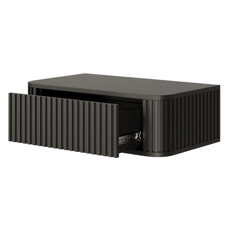 63cm W Metal Bedside Table, Black