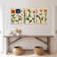 Art mural géométrique sur toile, motif Mid-Century (ensemble de 3)-1425572097
