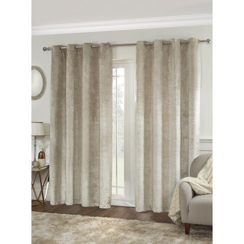 Najeem 100% Polyester Room Darkening Eyelet Curtain Pair, 183 W x 168cm D cm