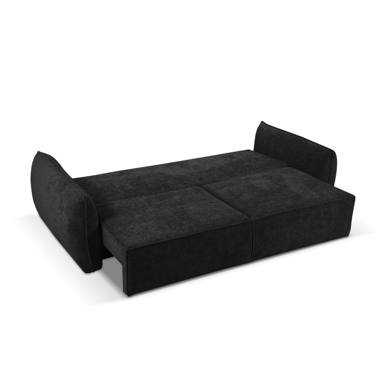 Bernovich 3 Seater Chenille Sofa Bed, Black