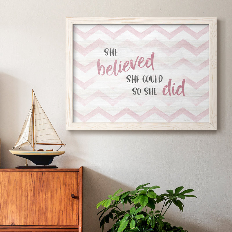 " Believed She Could ", White, 26" H x 38" W x 1.5" D