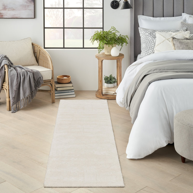 Cattalaya Geometric Area Rug in Ivory, Runner 2'3" x 8'