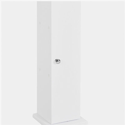 Armoire à papier hygiénique, armoire de coin de petite salle de bain avec portes et tablettes, organisateur de rangement pour salle de bain mince pour papier, blanc