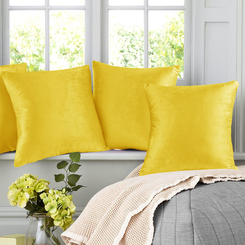 Nestl Velvet Decorative Throw Pillow Cover 4-Pack, Ice Blue, 24"H x 24"W